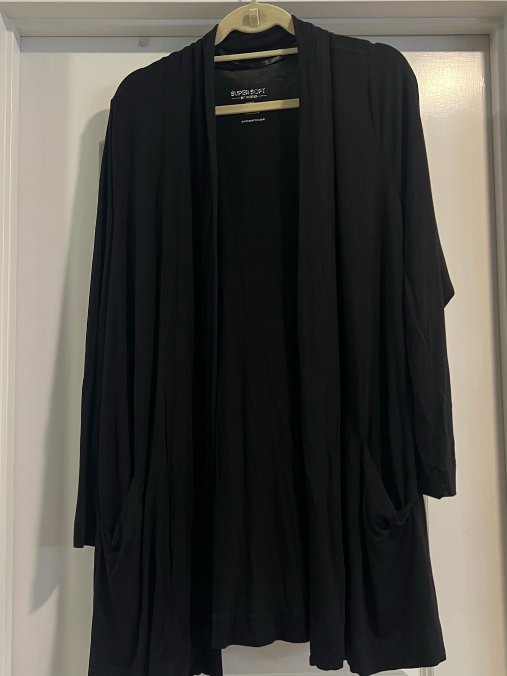 torrid Black Open-Front Draped Cardigan